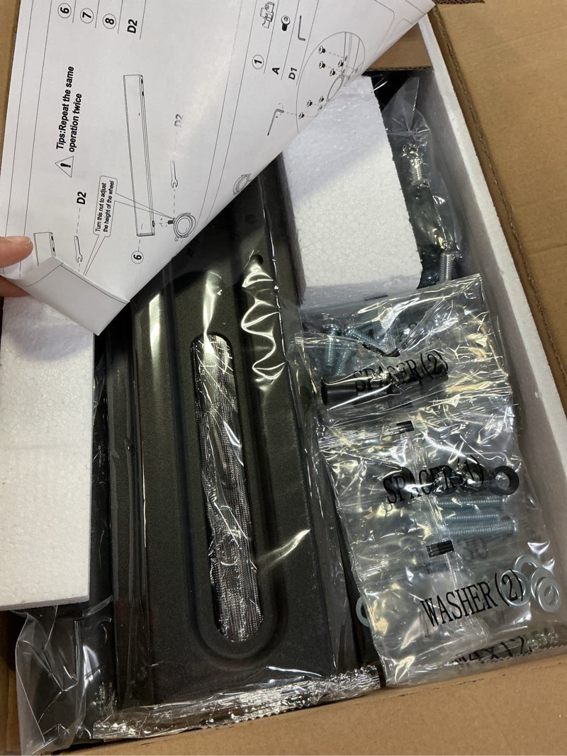 Condition photo showing Good Condition for Hemudu Mobile TV Stand for 23-60 Inch LCD LED Flat/Curved Screen TVs, TV Cart Holds up to 77Lbs, Rolling TV Stand with Tilt and Height Adjustable, Pole TV Floor Stand with Wheels Max VESA 400x400mm 23"-60" SWIVEL MOBILE TV STAND WITH WHEEL