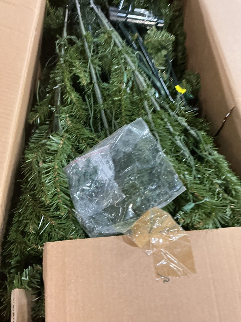 Condition photo showing Good Condition for National Tree Company 7.5 ft Pre-Lit Dunhill Fir Artificial Christmas Tree, 600 Clear Lights, 2,189 Tips, Includes Stand, Green 7ft 6in Christmas Tree