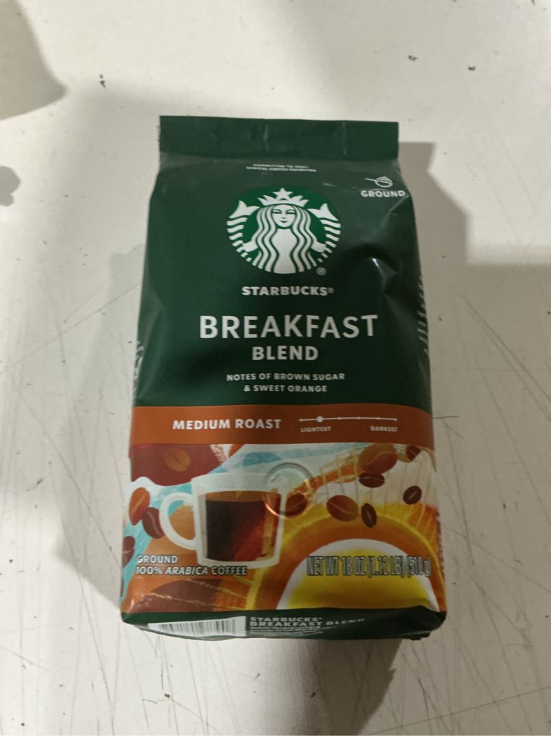 Condition photo showing Good Condition for starbucks ground coffee, medium roast hot or iced coffee, breakfast blend, 18 oz ?