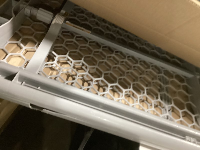 Condition photo showing As Is for Regalo Safety 26”-42" Extra Wide Baby Gate for Doorways & Bottom of Stairs, Pressure Mount Safety Gate for Babies, Toddlers & Pets, for Ages 6-24 Months, Tested & Trusted, Family Owned Plastic