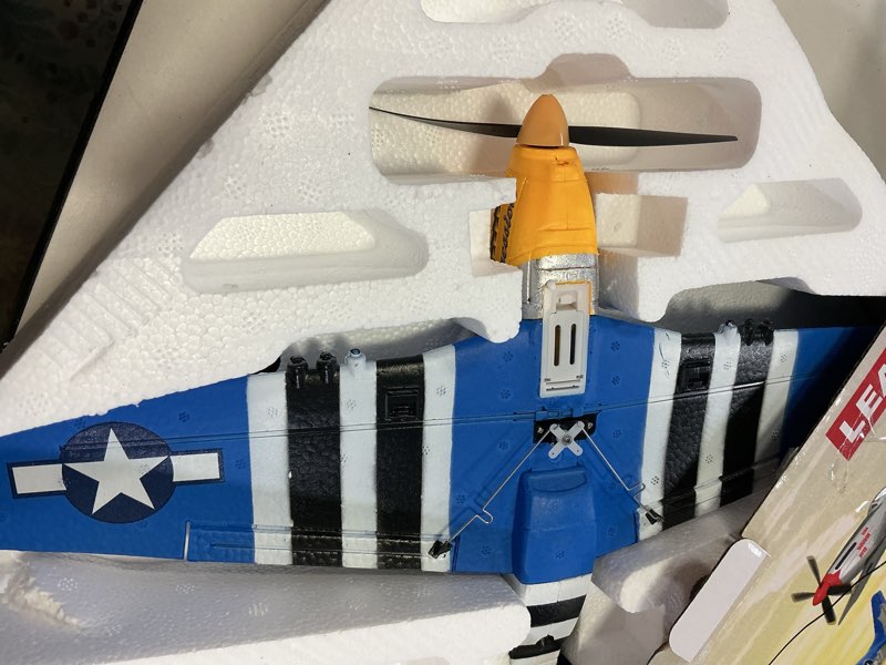 Condition photo showing New/Like New for leambe 4 channel rc plane, ready to fly aerobatic aircraft, easy control for beginners, p51 mustang rc airplane for adults blue light blue large