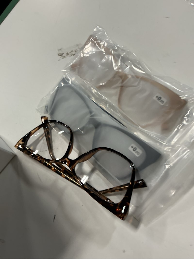 Condition photo showing New/Like New for Oversized Reading Glasses Women Cat Eye Style Blue Light Computer Reader Designer Fashion Spring Hinge Eyewear PT2005 Reader(c1black+c2demi+c3champagne) 1.5 Diopters