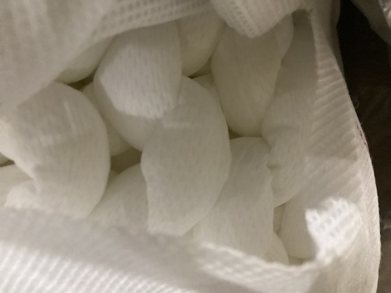 Condition photo showing As Is for YnM Cooling Weighted Blanket, Handmade Chunky Yarn Knitted Design, Temperature Regulating and Breathable, Machine Washable Throw for Sleep or Home Decor (White, 50x60 Inch, 10lbs) 50 in x 60 in 10 lb Cooling White