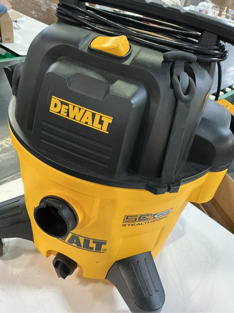 Condition photo showing As Is for dewalt stealthsonic quiet 9-gallon 5 hp corded wet/dry shop vacuum with accessories included