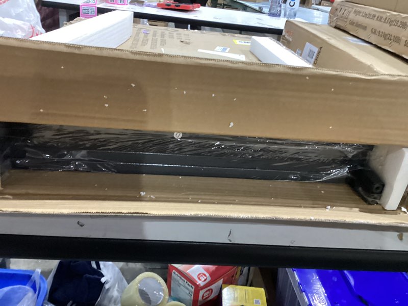 Condition photo showing New/Like New for Large Printer Stand with Storage Shelf, 23.6" W x 18.9" D Printer Cart with Wheels, 3 Tier Mobile Printer Table for Home Office,Stands for Heat Press Scanner Fax (Black) Black Large