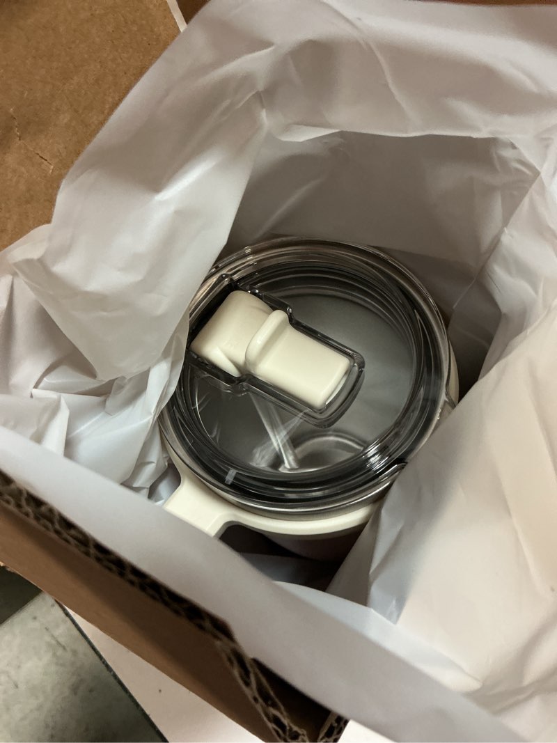 Condition photo showing New/Like New for for iced coffee & smoothies – never drink from a moldy lid again: 20oz hygienic tumbler, 100% leakproof lid & removable foldable spout. reinforced base, fits cup holders - pink sand pink sand 20 ounces