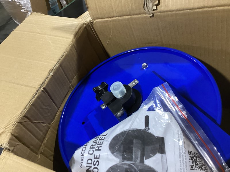 Condition photo showing Good Condition for mekoh pressure washer hose reel 100ftx3/8”, 200ftx1/4” manual power washer hose reel with m22 14mm fitting,4500psi heavy duty hose reel for water,high pressure metal reel with wall/van/trailer mount