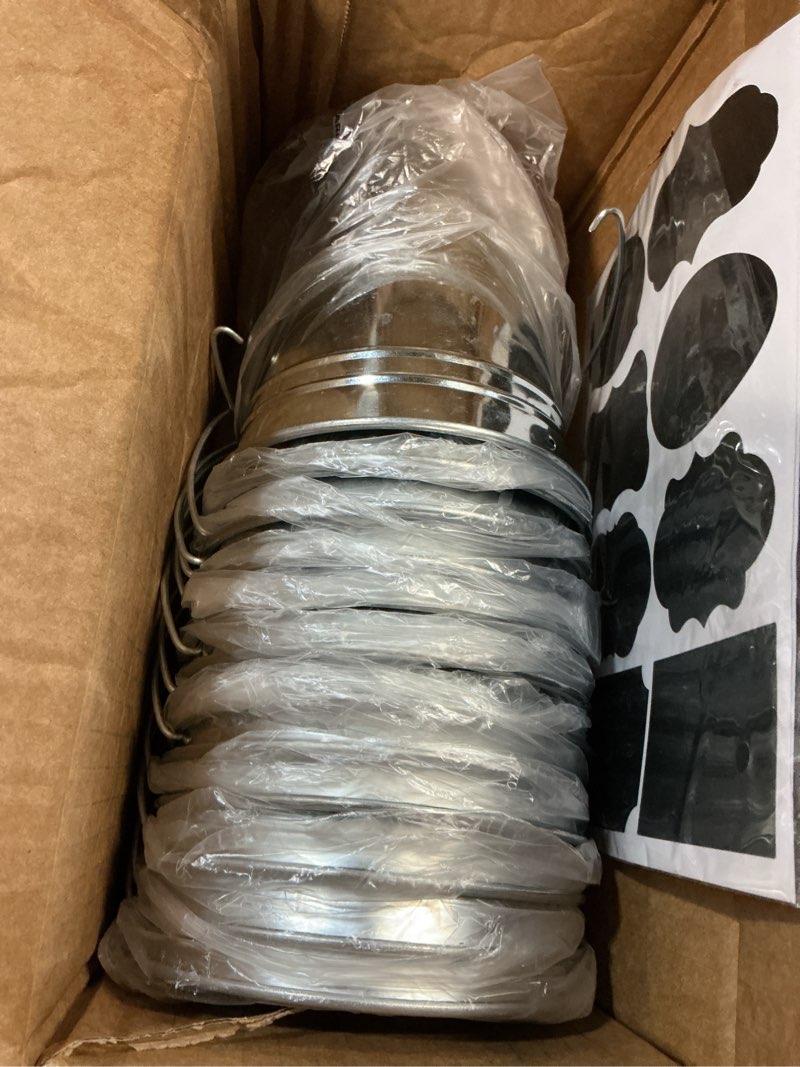 Condition photo showing Good Condition for colorlaza galvanized metal bucket with handle 12 pcs- metal buckets for party, tin buckets with erasable stickers and chalk marker silver bucket 4.7" w x 5" h x 2.7" l