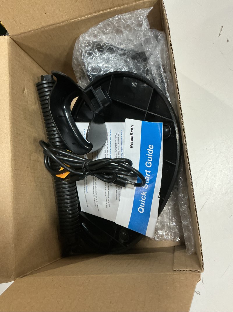 Condition photo showing As Is for netumscan bluetooth qr barcode scanner with stand, 3 in 1 wireless 1d 2d bar code scanner usb image bar code reader for computer, tablet, iphone, ipad, android