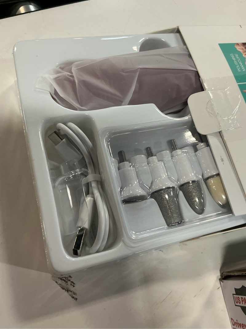 Condition photo showing As Is for coslus c30 professional manicure pedicure kit: 5 in 1 electric nail file set toenail grinder, 5 speed cordless nail drill for thick nail toenail cuticle, hand feet trimmer buffer for women men baby
