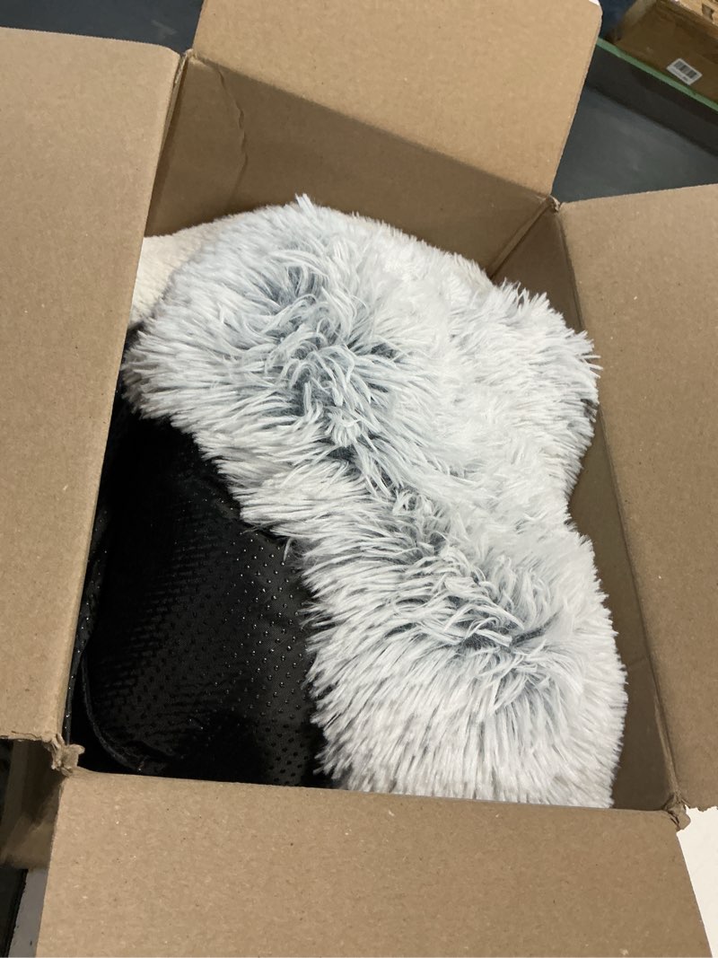 Condition photo showing As Is for calming dog bed fluffy plush pet bed under 20 pound?large cave bed washable non-slip cat nest pod windproof?cozy indoor cave for kitten dog non-slip bottom (m-25.6in)