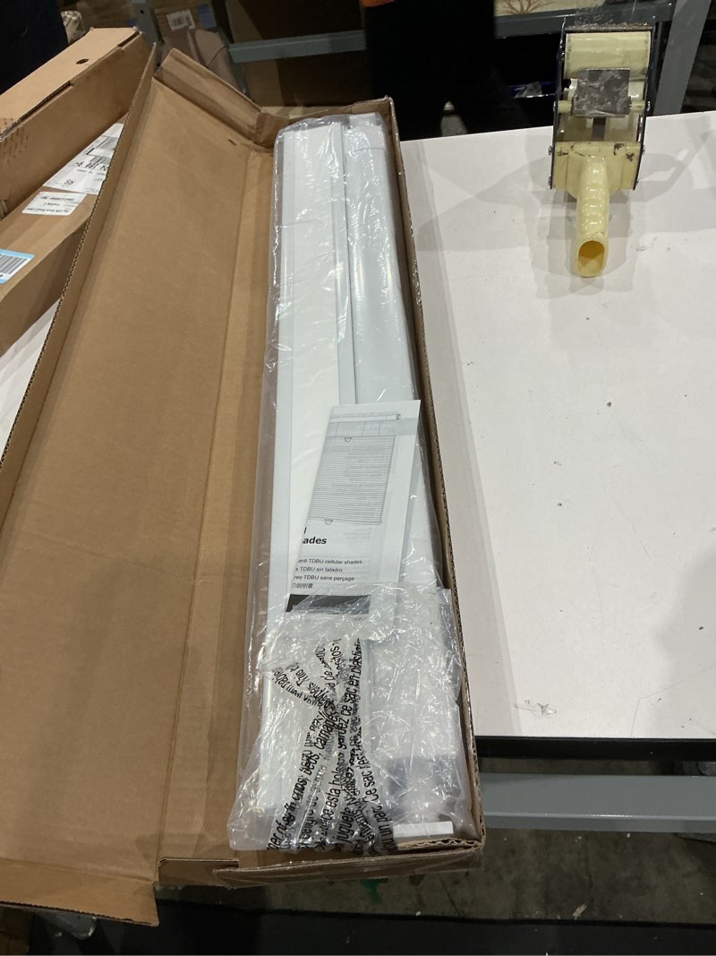 Condition photo showing Good Condition for lazblinds no tools no drill cordless cellular shades, top down bottom up (tdbu) honeycomb shades for home, light filtering thermal insulation blinds for windows, 32" w x 64" h, white light filtering - white 32" w x 64" h