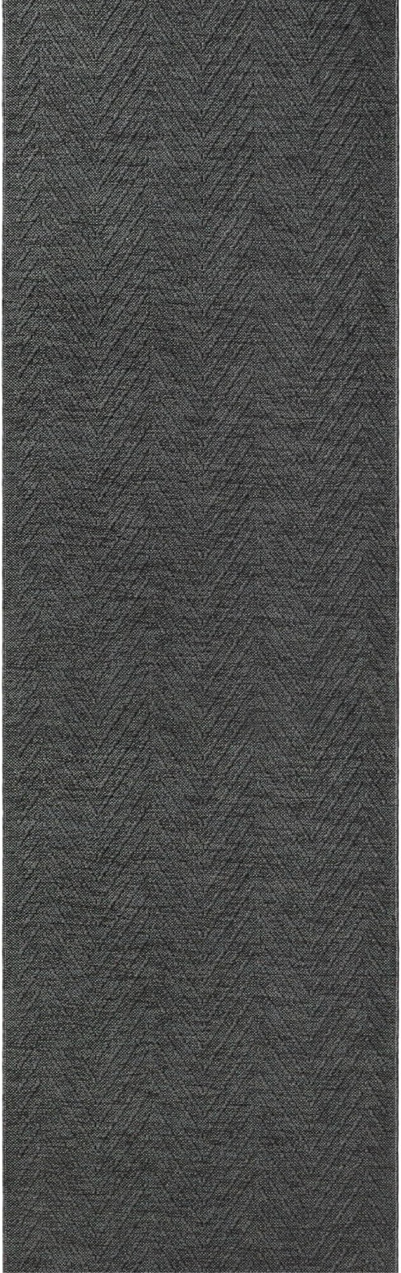 TOWN & COUNTRY BASICS Pax Herringbone Textured Solid Everwash® Washable Runner Area Rug, Low Pile, Non-Slip Backing, Easy Clean Pet & Family Friendly Rug, Dark Grey, 2'5"x7'10"