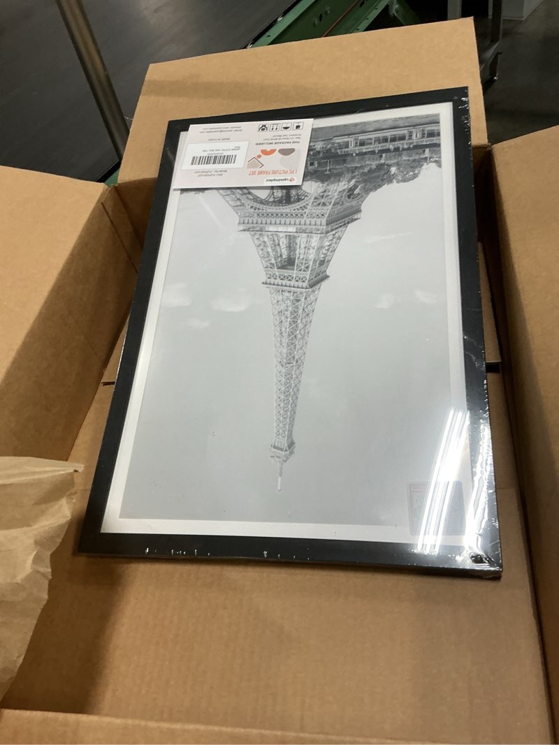 Condition photo showing item condition for upsimples 12x18 Picture Frame, Display Pictures 11x17 with Mat or 12 x 18 Without, Wall Hanging Poster Frames, Black, 1 Pack Black 12x18