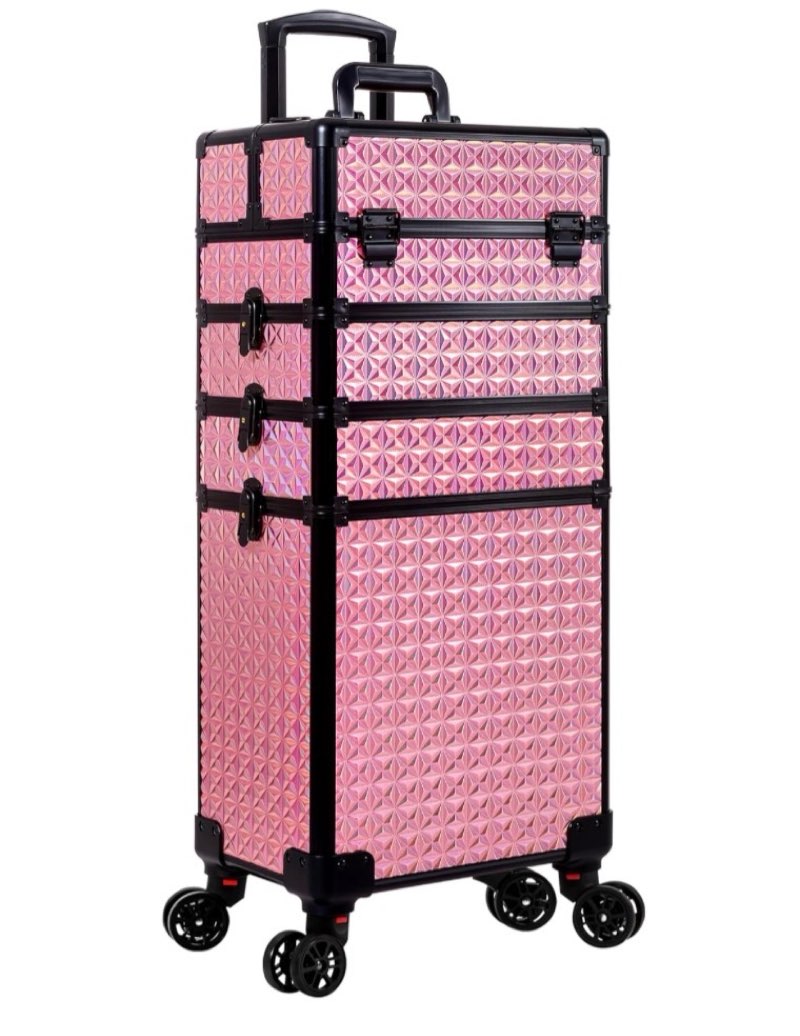 arous 5 in 1 rolling makeup train case cosmetology case on wheels large cosmetic organizer travel case