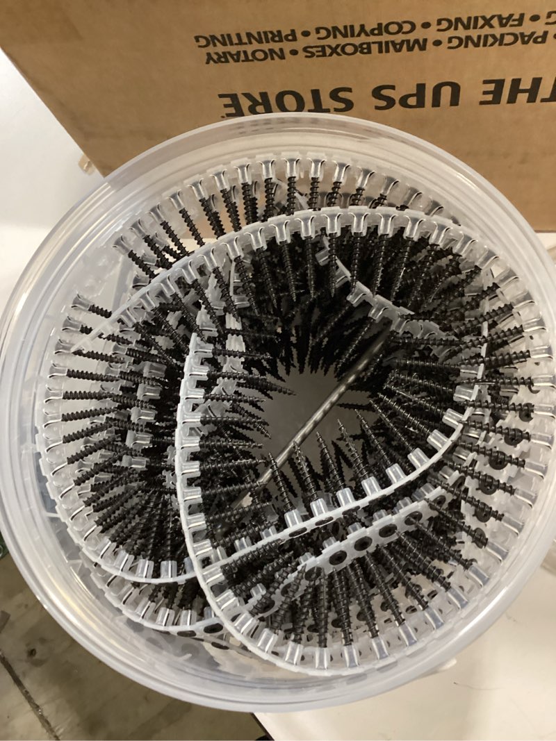 Condition photo showing Good Condition for #6x1-1/4 collated drywall screws, 1000pcs wood screws with torx drive, black drywall screws with sharp point & coarse thread, includes free 150mm star bit #6x1-1/4"