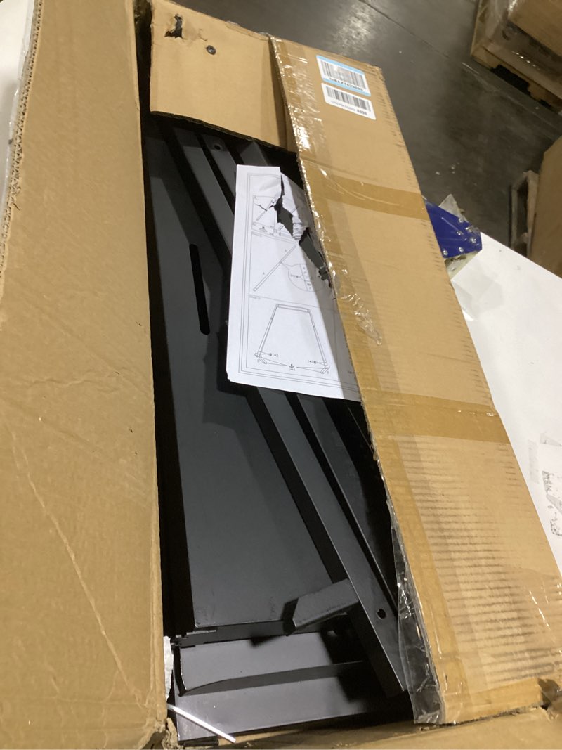 Condition photo showing As Is for workpro 5-tier steel shelving unit-black, 35-3/10”w x 17-1/2”d x 72”h, adjustable storage rack, heavy duty shelf with mdf board, 1650 lbs load capacity (total) for garage, basement, warehouse, kitchen black 35.3w x 17.5"d x 72"h