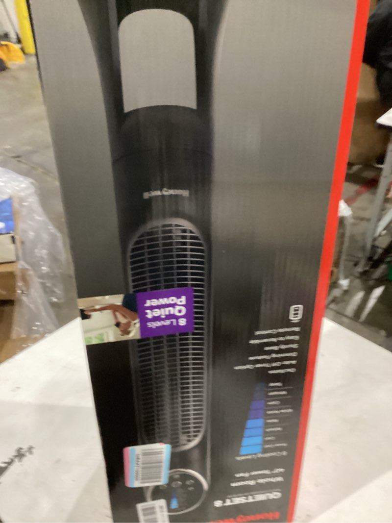 Condition photo showing As Is for Honeywell QuietSet Whole Room Tower Fan-Black, Oscillating Tower Fan with Remote, HYF290B