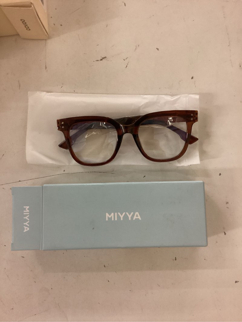 Condition photo showing New/Like New for miyya blue light glasses for women & men – oversized uv & blue light blocker chunky frames, stylish eyewear accessories mocha (transparent) clear