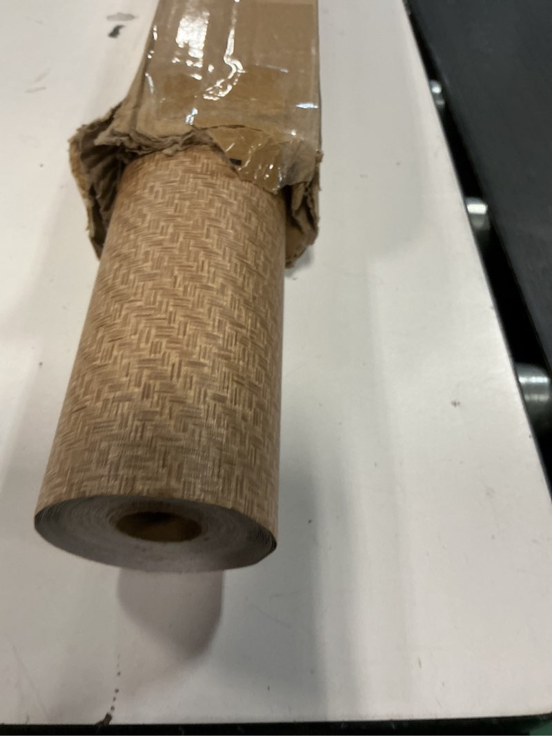 Condition photo showing Good Condition for haimin fabric wallpaper textured contact paper (24in x 393in) grasscloth peel and stick faux linen wall paper self adhesive vinyl wallpaper (tan)