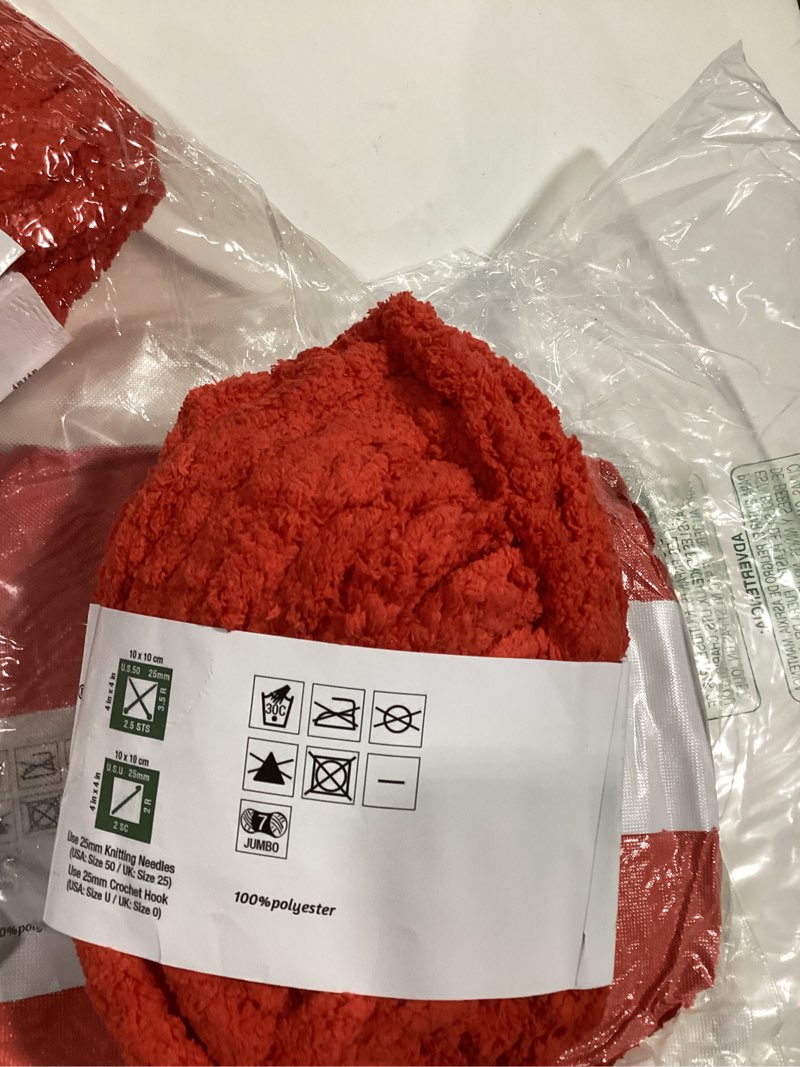Condition photo showing Good Condition for Similar to 4 Pack of Jumbo Chunky Yarn for Hand Knitting,10# Super Bulky-Fluffy Chenille Yarn, 220 yds/70.5 oz Soft Thick Yarn for Crocheting Chunky Knit Throw Blankets.(Deep Orange) 4 Deep Orange