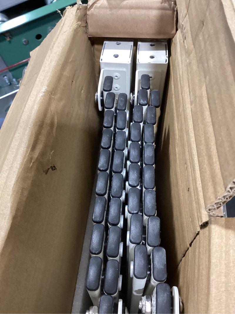 Condition photo showing Good Condition for expandable driveway gate, portable barricade gate with casters, metal folding security gate, 209" wide aluminum expandable garden fence, outdoor dog fence for yard (white, 216.54) white 207"