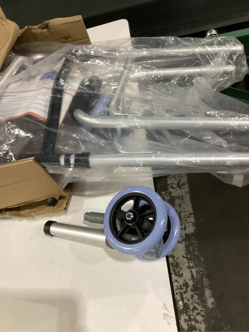 Condition photo showing New/Like New for Folding Walkers with Wheels and Seat 390LB,Auto Brake Double Front 5" Wheel Walker,Lightweight Standard Walkers for Seniors,Aluminum Rolling Walker for Adults,Height Adjustable Walking Mobility Aid