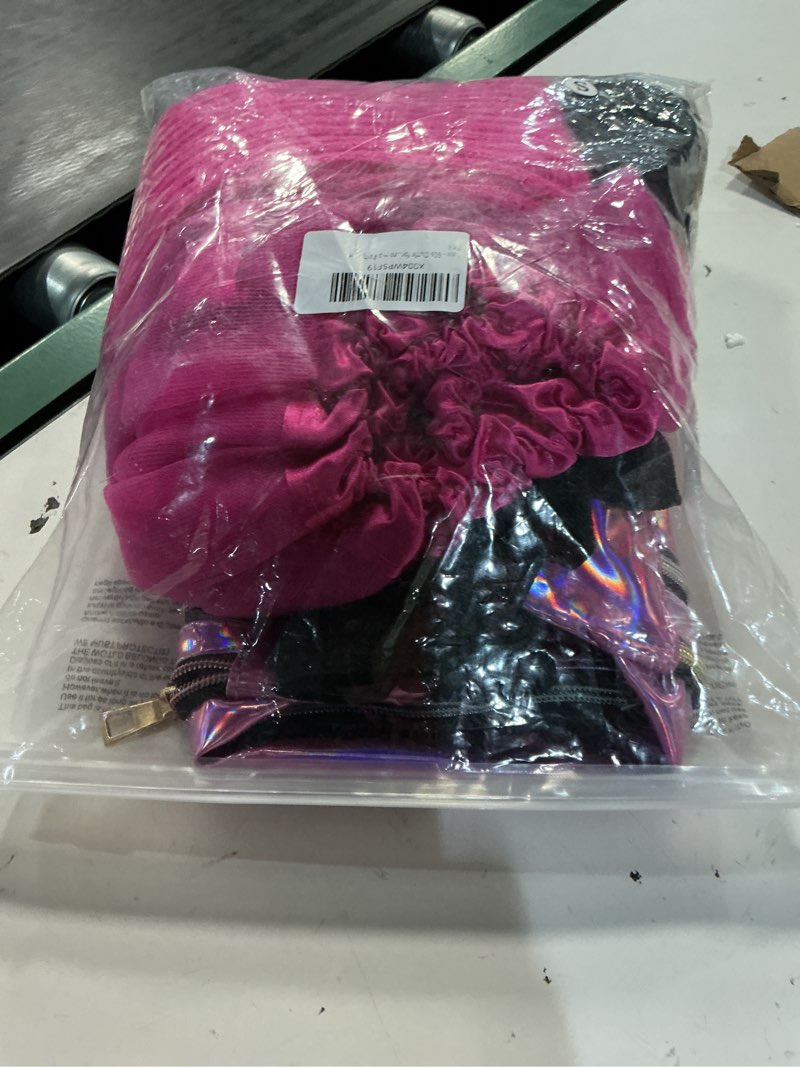 Condition photo showing Good Condition for 80s outfit for kids girls 80s costumes accessories set halloween costume 1980s theme retro hip party s(4-5t) hot pink