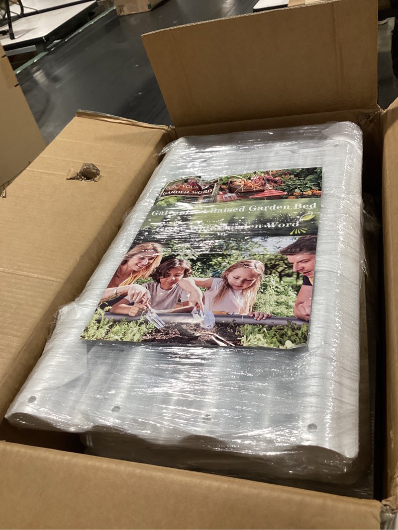 Condition photo showing Good Condition for land guard galvanized raised garden bed kit, galvanized planter garden boxes outdoor, oval large metal raised garden beds for vegetables…………