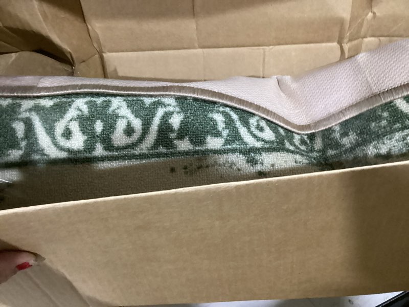 Condition photo showing Good Condition for Antep Rugs Alfombras Non-Skid (Non-Slip) 2x4 Rubber Backing Floral Geometric Low Profile Pile Kitchen Area Rugs (Navy Blue, 2'3" x 4') 2'3" x 4' (Rectangular) Blue