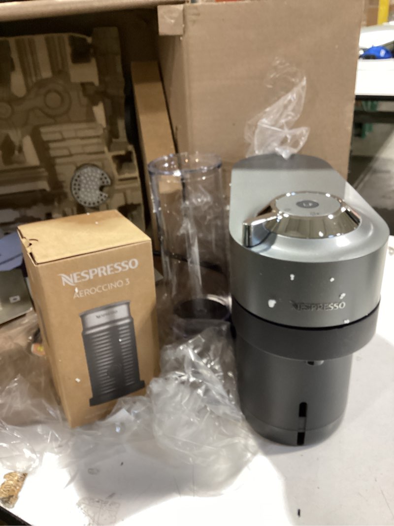 Condition photo showing As Is for Nespresso Vertuo Pop+ Deluxe Coffee and Espresso Maker by Breville with Milk Frother, Titan Machine + Milk Frother Titan