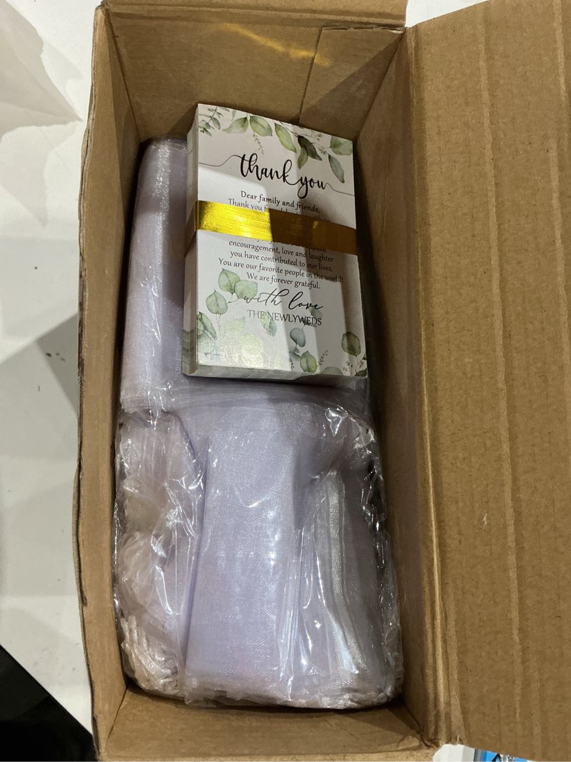 Condition photo showing Good Condition for pickmesh 100 sets wedding souvenir for guests heart multi function bottle opener nail clipper with thank you cards white organza bags wedding party supplies bridal shower gift (thank you) 100 thank you
