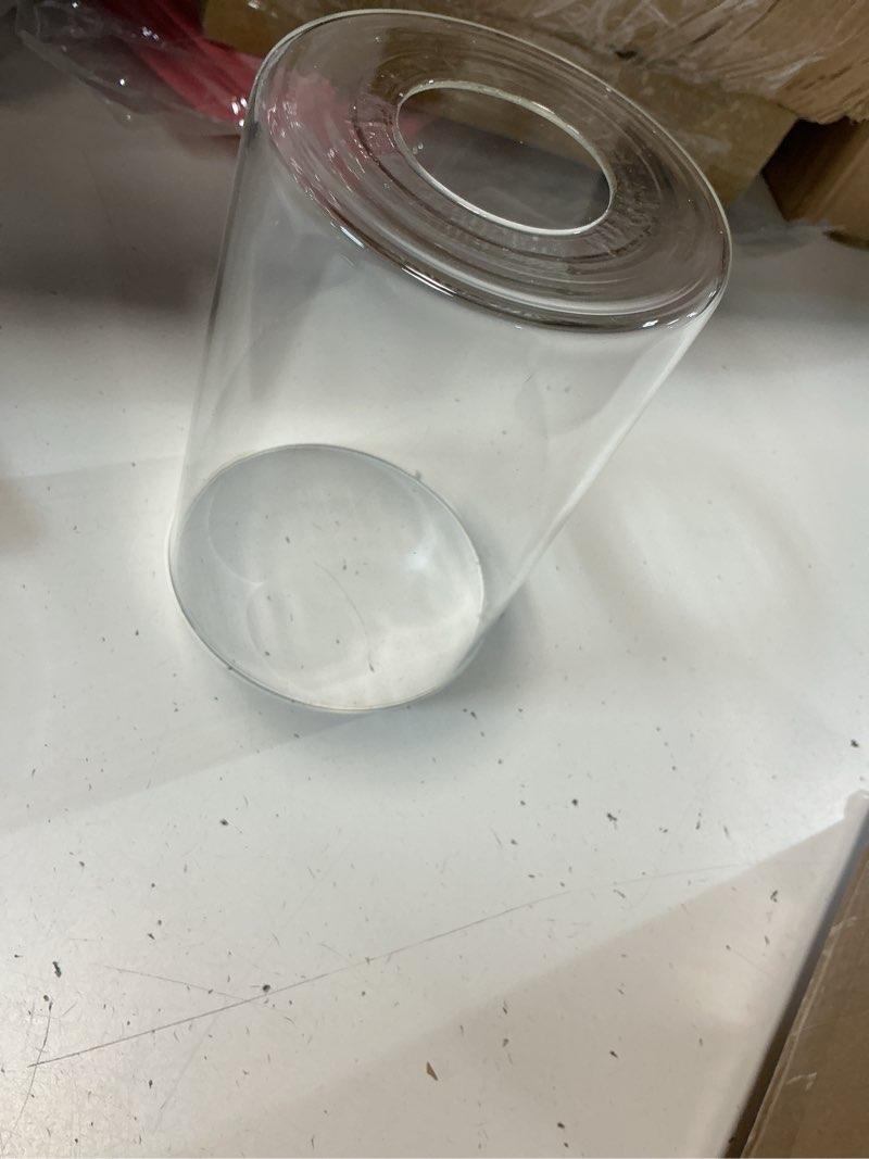 Condition photo showing As Is for (incomplete)2 pack glass lampshade for thyfenno battery operated wall sconce, transparent 1t l3-transparent