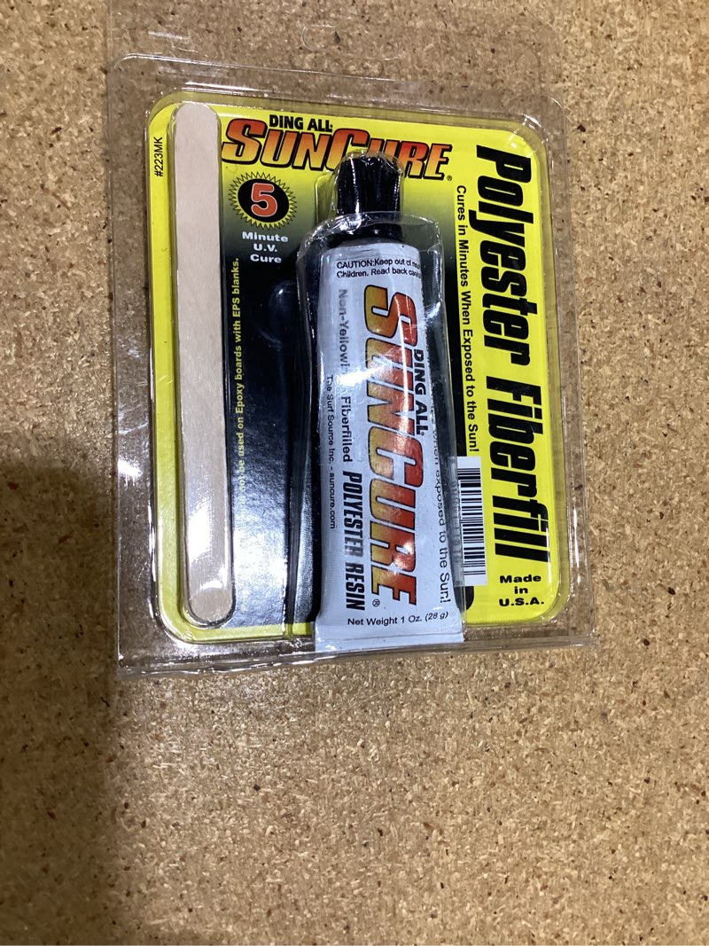 Condition photo showing New/Like New for sun cure 1oz fiberfill mini kit w/sandpaper surfboard repair