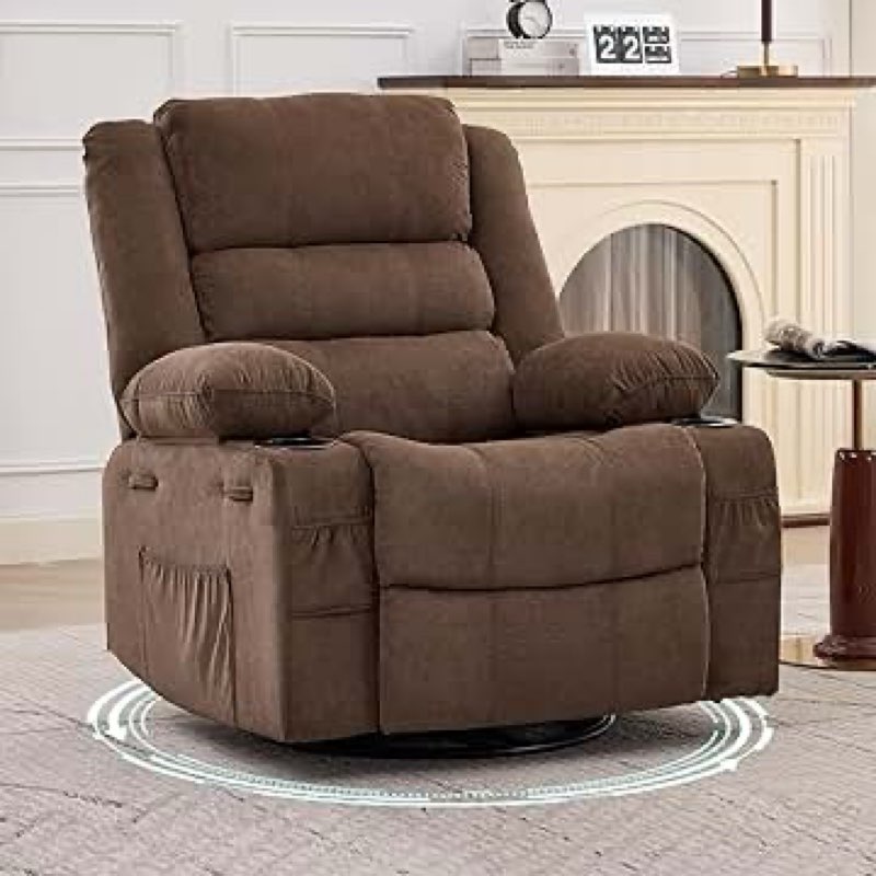 rocking recliner chair for adults wide 360° swivel rocker recliner