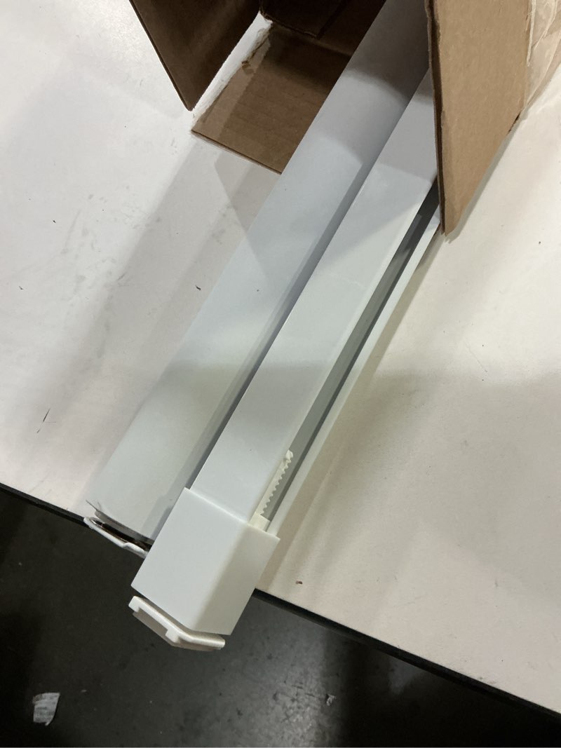 Condition photo showing As Is for LazBlinds No Drill Blinds for Indoor Windows, Blackout Roller Shades, Cordless Window Blackout Blinds, Thermal Insulated Fabric UV Protection for Home and Office, 33" W x 48" H, White Blackout-white 33" W x 48" H