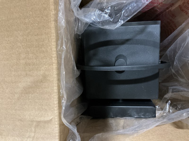 Condition photo showing As Is for quoizel saint elias 1-light 14.25-in h matte black outdoor wall light