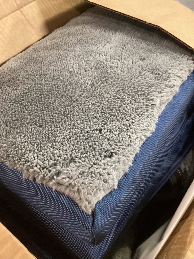 Condition photo showing Good Condition for Orthopedic Dog Beds Medium Sized Dog, Durable Egg Crate Foam Sofa Dog Bed with Washable Removable Cover, Waterproof Lining, Pet Beds for Medium Dogs, Navy 26.4"L x 21.7"W x 6.2"Th Navy Blue-Velvet