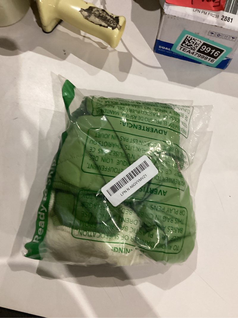 Condition photo showing As Is for fleece lining extra warm dog hoodie in winter for medium dogs jacket pet coats with hooded green l large (pack of 1) green