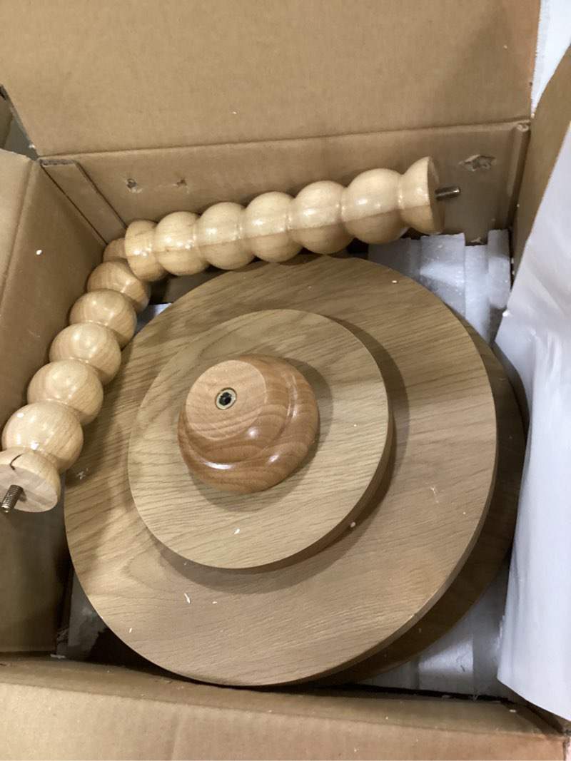 Condition photo showing Good Condition for masupu round side table, small end table for small spaces, pedestal drink table with solid wood leg for living room, bedroom, corners(natural) 04.natural