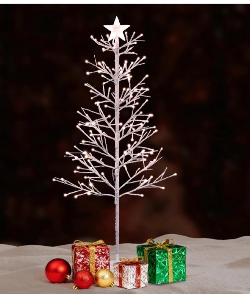 VINGLI 4ft Pre-lit Artificial Lighted Christmas Tree with 80 Warm White Lights,Star Topper, Xmas Tre