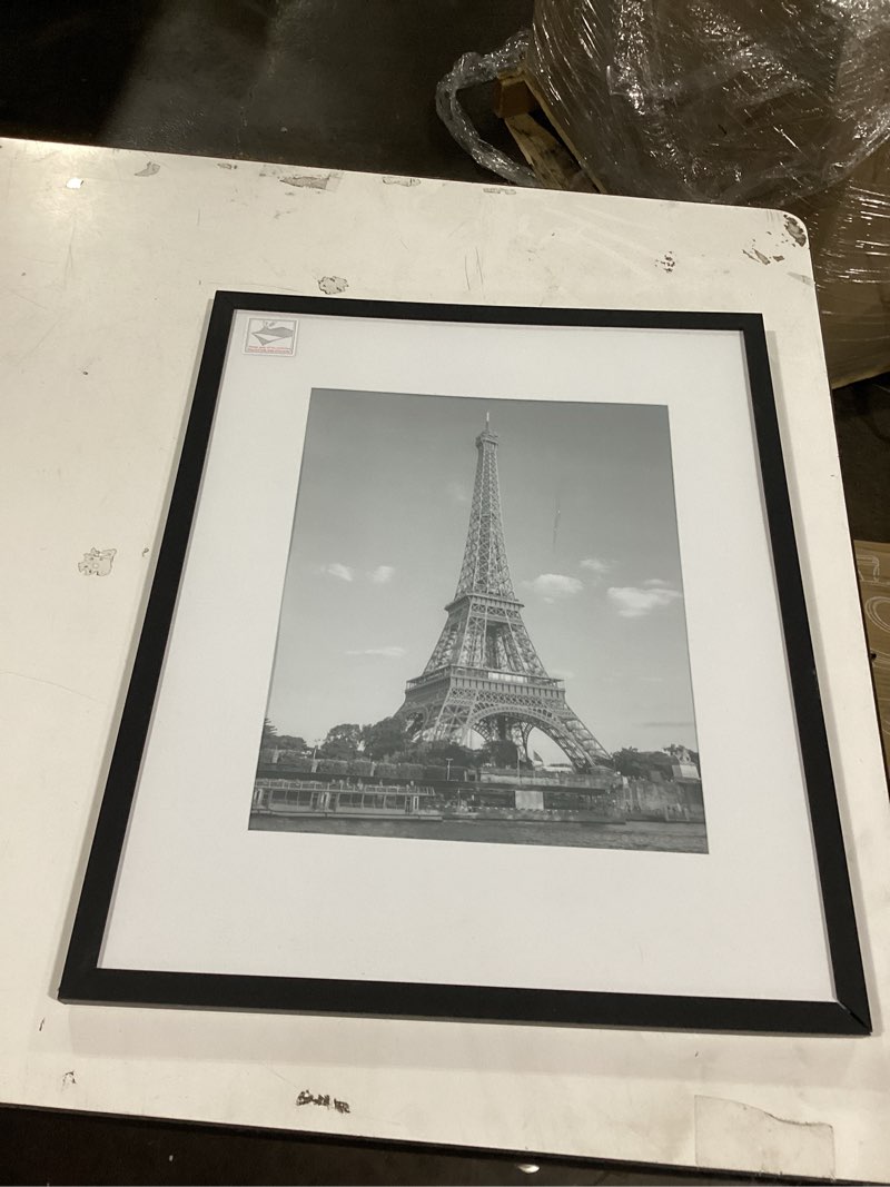 Condition photo showing Good Condition for upsimples 16x20 picture frame, display pictures 11x14 with mat or 16 x 20 without, wall hanging poster frame, black, 1 pack black 16x20