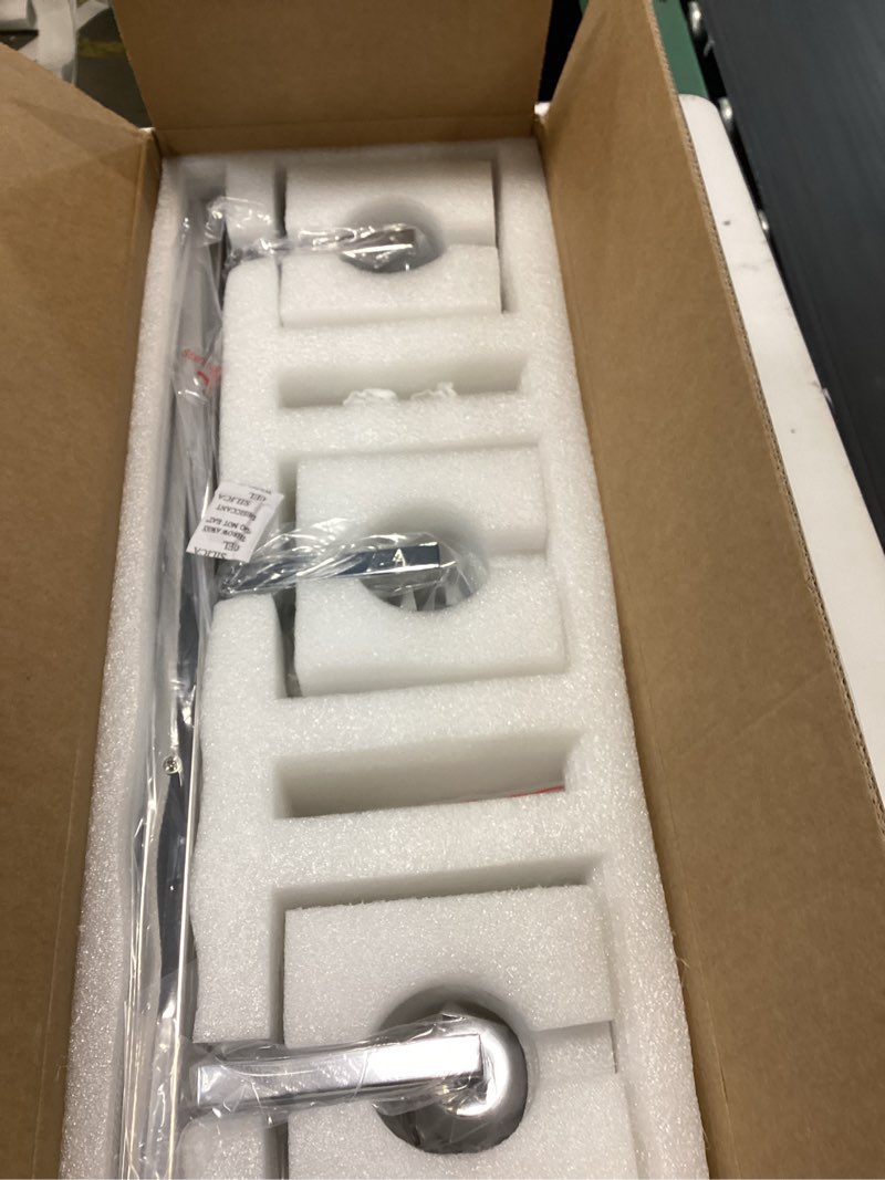 Condition photo showing Good Condition for Modern Bathroom Vanity Light 3-Lights Chrome Crystal Wall Lamp Bathroom Modern Crystal Vanity Lighting Chrome Crooked 3-Light