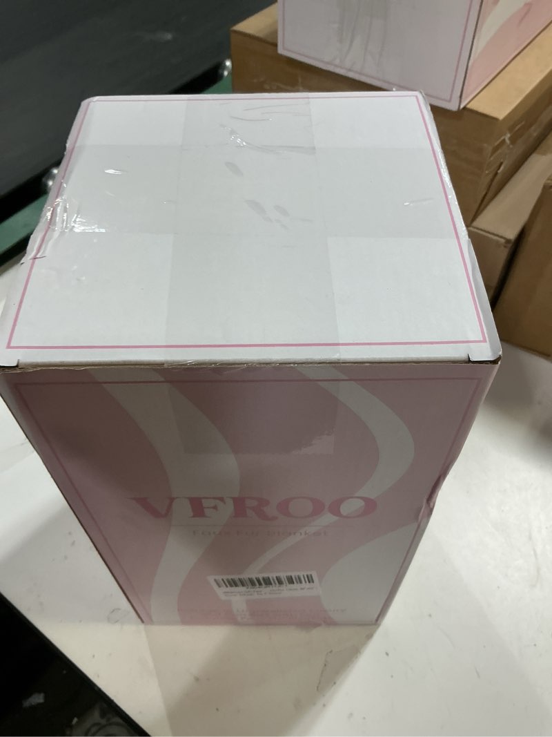 Condition photo showing New/Like New for Double-Sided Faux Fur Throw Blanket, Fuzzy Soft Plush Thick Warm Fluffy Shaggy Fuzzy Blanket for Couch, Sofa, Bedroom, Luxury Blanket Valentines Day Gifts for Her, Grey, 50"x60" Grey 50"x60"