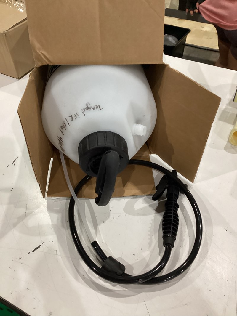 Condition photo showing As Is for chapin 16200 pump sprayer, 2-gallon, lawn & garden translucent poly tank, adjustable cone nozzle, ergonomic handle & in-tank filter for herbicides, pesticides & fertilizers 2 gal sprayer