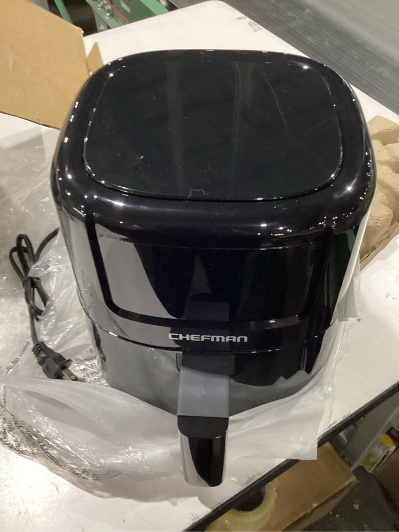 Condition photo showing Good Condition for CHEFMAN 2 Qt Mini Air Fryer – Digital Space-Saving Compact Air Fryer with Nonstick and Dishwasher Safe Basket, Quick & Easy Meals in Minutes, Features Digital Timer and Shake Reminder – Black 2 Quart Black