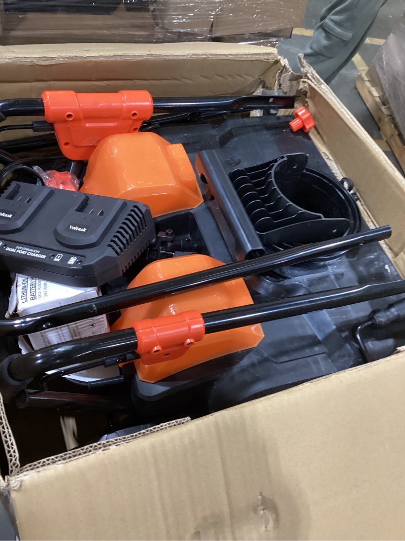 Condition photo showing Good Condition for voltask 48v cordless snow blower, 48-volt | 20-inch brushless electric snow blower cordless, battery snow blower with directional plate & led lights (2 * 24v battery & dual quick charger included)