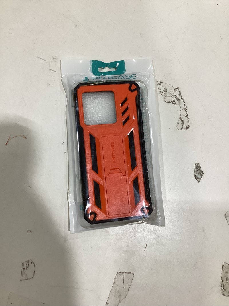 Condition photo showing New/Like New for FNTCASE for Motorola Edge 2025 Case: Military Grade Drop Proof Protection Mobile Cover with Kickstand | Matte Textured Rugged Shockproof TPU | Protective Sturdy Phone Case - Orange Orange for Motorola Edge 2025 Case (6.6 inch)