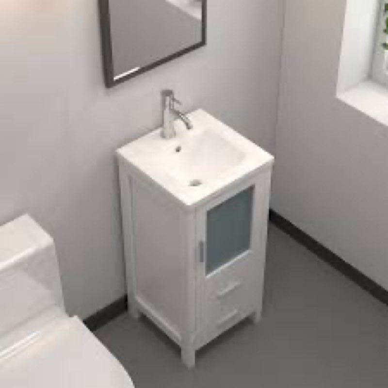 Mariaella 16.3'' Free-standing Single Bathroom Vanity with Ceramic Vanity Top