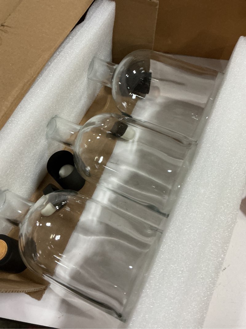 Condition photo showing New/Like New for Wine Bottle 3PCS 750 ML Glass Bottles with Lids 25 oz Clear Glass Bottles with Cork Empty Wine Bottle with Stopper for Beverages Drinks Beer Water Soda 3 750ML